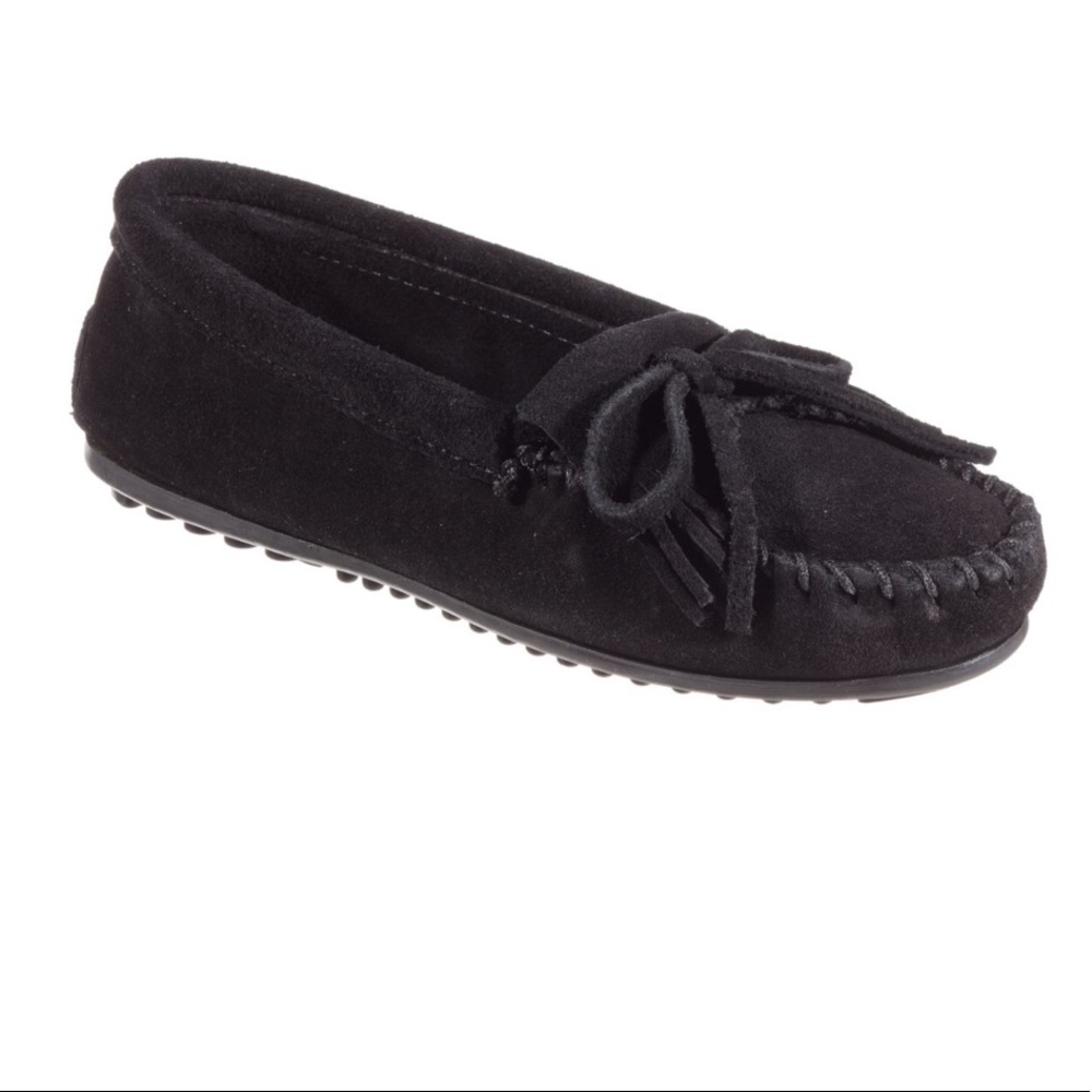 Minnetonka Black Suede Moccasins
